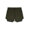 Pantalones Cortos de Doble Capa para Fitness y Deportes, Pantalones Cortos de Baloncesto de Cinco Puntos para Hombre, Deportivos Elásticos de Nailon de Secado Rápido para Entrenamiento de Running para Hombre