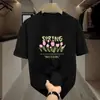 Dropshipping Internacional Camiseta de Seda de Gelo para Homens, Marca de Moda Anime Tendência de Manga Curta, Camiseta de Alto Gramatura Estilo Americano, Fresca e Fashion