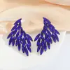 Brincos Simétricos com Franjas Estilo Novo Europeu e Americano Brincos de Cristal Exagerados Cravejados com Diamantes Liga de Metal Moda Elegante Brincos de Alta Qualidade para Mulheres