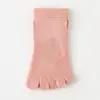 Meias Femininas de Cinco Dedos, Respiráveis e Absorventes de Suor, Meias Curtas Finas de Verão, Meias de Dedos Separados, Cor Sólida, Algodão Puro, Simples e Versáteis, Sem Odor