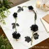 Cortina de Flores DIY Flotante de Moda Decoración Colgante de Flores Cuerda de Yute Adorno Colgante Decoración de Ventana para el Hogar