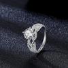 Anillo de apertura de línea cruzada simulación anillo de circonia anillo de diamantes Mosan para damas fabricantes de joyería de moda rojo neto al por mayor