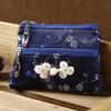 Artesanías con Características Chinas para Extranjeros Nanjing Yunjin Algodón de Doble Tiro Billetera Pequeña para Mujer Cartera Bordada