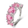 Desejo Venda Quente Novo Anel de Diamante Rosa Ametista Oval Cinco Elementos Diamante Diamante Amarelo Anel de Diamante Sintético de Luxo