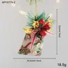 Nueva decoración navideña de tela: hojas de árbol de Navidad, piñas, campanas, bolsas de la suerte y colgantes de formas únicas para una atmósfera navideña festiva