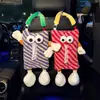 Caja de pañuelos para coche colgante monstruo de dibujos animados bolsa colgante para respaldo de asiento de coche caja de pañuelos para coche suministros de decoración interior de coche