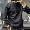Sudadera de Otoño Camiseta Nueva Bordado de Letras Estilo Coreano Casual Juvenil Holgada Tendencia Versátil Mangas Largas para Hombre