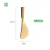 Mango de Haya Bol de Madera Plano Tenedor de Madera de Mango Largo Pala Pequeña para Freír Pala Ranurada Pala de Madera Cuchillo de Madera para Pastel y Pizza Juego de Cocina