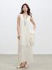 Vestido de punto tipo tank de acetato estilo corte de papel artístico para mujer, Vestido largo, Nueva moda de otoño, Vestido lencero de lana jacquard