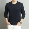 Sudadera de peso pesado de alta calidad para hombre, nueva colección otoño 2026, cuello redondo, camiseta base estampada casual para hombre