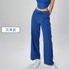 Huanpan Clothing Calças Novas Slim de Perna Larga Reta Nude Cintura Alta Calças de Yoga Femininas Bolso Calças Esportivas Casuais