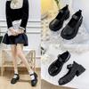 Mocasines de Mujer 2024 Retro Mary Jane Zapatos de Cuero de Suela Gruesa Moda Casual Versátil Niche Zapatos de Mujer Cómodos y Versátiles