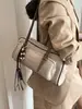 Bolsa de Axila Grande Capacidade Estilo Coreano Feminina Outono 2026 Nova Textura de Alto Padrão Bolsa de Ombro Único Bolsa de Boliche
