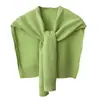 Novo Xale de Tricô Outono/Inverno 2026 para Mulheres, Verde, para Ambientes com Ar Condicionado, Combinado com Saias, Cachecol de Inverno