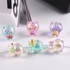 Acrílico Transparente Galvanizado Cor UV Perfurado Amor Gatinho Boneca Pulseira de Miçangas DIY Cordão de Mão Joia com X20