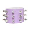 Direto da fábrica Europeu e Americano punk retrô pulseira exagerada três fileiras afunilada rebite pontiagudo couro pulseira larga pu pulseira ornamentos