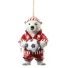 Colgante Navideño Oso Polar Nuevo Transfronterizo 2026 Colgante Decoración Árbol de Navidad Colgante Plano Acrílico