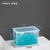 Caixa de Armazenamento para Mesa Ultra-Estreita Longa Transparente com Tampa Fina Profunda Organizador de Detritos Armazenamento em Espaço Quadrado Caixa Alta Estreita
