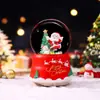Bola de cristal de Natal produto novo transfronteiriço caixa de música, caixa de música criativa com neve brilhante Papai Noel, presente de feriado