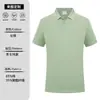 Camisa Polo de Seda de Gelo Roupa de Trabalho Logo Personalizado Bordado Verão Fresca Manga Curta Camiseta Cultura Corporativa de Escritório