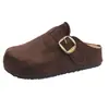 Sandalias de media pantufla cerradas por delante, con suela gruesa estilo Birkenstock, que aumentan la altura, para mujer, adecuadas para usar en exteriores, nueva colección de otoño 2026, perfectas con vestidos, sandalias Birkenstock, zapatos de vestir