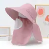 Chapéu de Proteção Solar Completa, Máscara Facial Respirável, Proteção para o Pescoço, Chapéu de Sol Integrado, Chapéu de Sol Anti-UV para Exterior para Mulheres, Verão