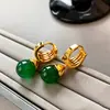 Nuevos Pendientes de Jade Ónix Verde Natural Chinos para Mujer, Pendientes de Lujo Ligero de Nicho de Alta Gama, Pendientes de Plata de Ley, Novedad 2025