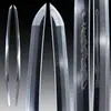 Acero T10 cubierto de arcilla, hoja sin afilar, espada japonesa, espada larga de samurái, accesorio de espada Hamon templado en arcilla, sin afilar