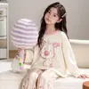 Pijamas Nuevos para Niñas 2026 para Primavera y Otoño, Algodón Puro, Manga Larga, Estilo Delgado, Elegante Conjunto de Ropa de Casa de Otoño para Niños y Niñas