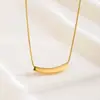 Diseño clásico de nicho transfronterizo patrón de trébol de cuatro hojas forma de sonrisa no se decolora accesorios de collar de acero de titanio cadena para la clavícula