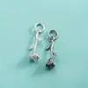 Accesorios de plata de ley S925 colgante de flor pequeña diente de león rama de flor de rosa hoja colgante decoración de pulsera de cristal
