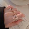 Anillo de circón azul retro elegante de nicho para mujer, conjunto simple avanzado apilable de tres piezas, anillo abierto de celebridad de Internet