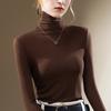 Camiseta Base Ajustada para Mujer 2025 Nueva Ropa Europea para Mujer Sexy Estilo Malla Camisa Pequeña Elástica Interior Ajustado Top