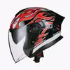 Casco de Motocicleta Jrte Casco de Ciclismo de Invierno Adulto Todas las Estaciones Hombres y Mujeres Doble Visera Bicicleta Eléctrica Medio Casco Bluetooth