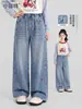 Pantalones Rectos Holgados de Moda para Niñas Xiaofit 2026 Otoño Nuevo, Jeans para Niños Grandes, Pantalones Largos de Moda para Niños