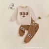 Conjunto de duas peças de calça de moletom com gola redonda e manga comprida para meninos e meninas da Cross-border Rugby Elements