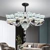 Lámpara de Araña Lámpara de Sala de Estar Moderna Simple Atmosférica Luz Lujo Iluminación de Cristal Lámpara de Comedor Brazo Luminoso Lámparas de Dormitorio