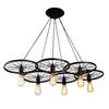 Lámpara de araña de hierro con múltiples cabezales, estilo loft industrial retro, creativa, para cafetería, tienda de ropa, directa transfronteriza