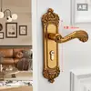 Cerradura de Puerta de Dormitorio Estilo Europeo Cerradura de Puerta Interior Sin Taladro Cerradura de Puerta Doméstica Puerta de Madera Manija de Puerta Universal Reemplazo de Cerradura de Puerta Vieja