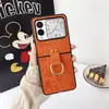 Moda Lujo Adecuado para Huawei Nova Flip Anillo de Mickey Cuerda Cruzada Cuero Creativo Pantalla Plegable Teléfono Móvil