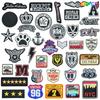 Etiqueta bordada por computadora, insignia de alta calidad, letra inglesa, pegatina de tela, parche adhesivo, accesorios de ropa, etiqueta de parche bordada