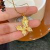 Tienda de Oro Mismo Estilo Punto de Oro Antiguo Diamante Mariposa Revoloteando Colgante Collar Anillo Hada Cinta Mariposa Cadena Clavicular