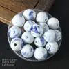 Estilo Retrô 16mm Contas Soltas de Cerâmica Acessórios DIY Contas Redondas Pulseira Colar Materiais Semi-Acabados Contas de Porcelana Atacado