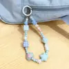 Cadena de Teléfono Fresca y Versátil, Colgante Universal para Cámara, Cordón Creativo Azul de Perlas Hecho a Mano, Decoración Colgante Estilo Ins