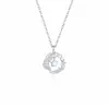 Diseño Francés Eucalipto y Pájaro Collar para Mujer Lujo Ligero Nicho Alto Grado Sentido del Diseño Moda Elegante Cadena Clavicular de Piedra Lunar