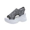 Sandalias deportivas de verano para mujer, con plataforma, tacón alto y suela gruesa, estilo hada, de punto, con boca de pez