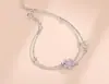 Pulsera de doble capa de flor de durazno 2023 nueva para mujer, pulsera de diseño de nicho de lujo ligero, regalo de cumpleaños del Día de San Valentín para mujeres