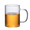 Tazas de té de vidrio de colores, hechas a medida y resistentes a altas temperaturas, para preparar té verde, leche y otras bebidas; tazas de vidrio de paredes gruesas con asas y lados rectos, diseñadas para té verde