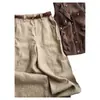 Fabricante mayorista en stock: Pantalones casuales rectos para mujer, color café con leche, de cintura alta, adelgazantes, con caída, transpirables, para el día a día