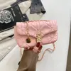 Bolso de Cadena con Diseño de Cuadros de Diamantes Estilo Coreano para Mujer 2026 Nuevo Otoño Bolso Cuadrado Pequeño Bolso de Hombro Cruzado Simple